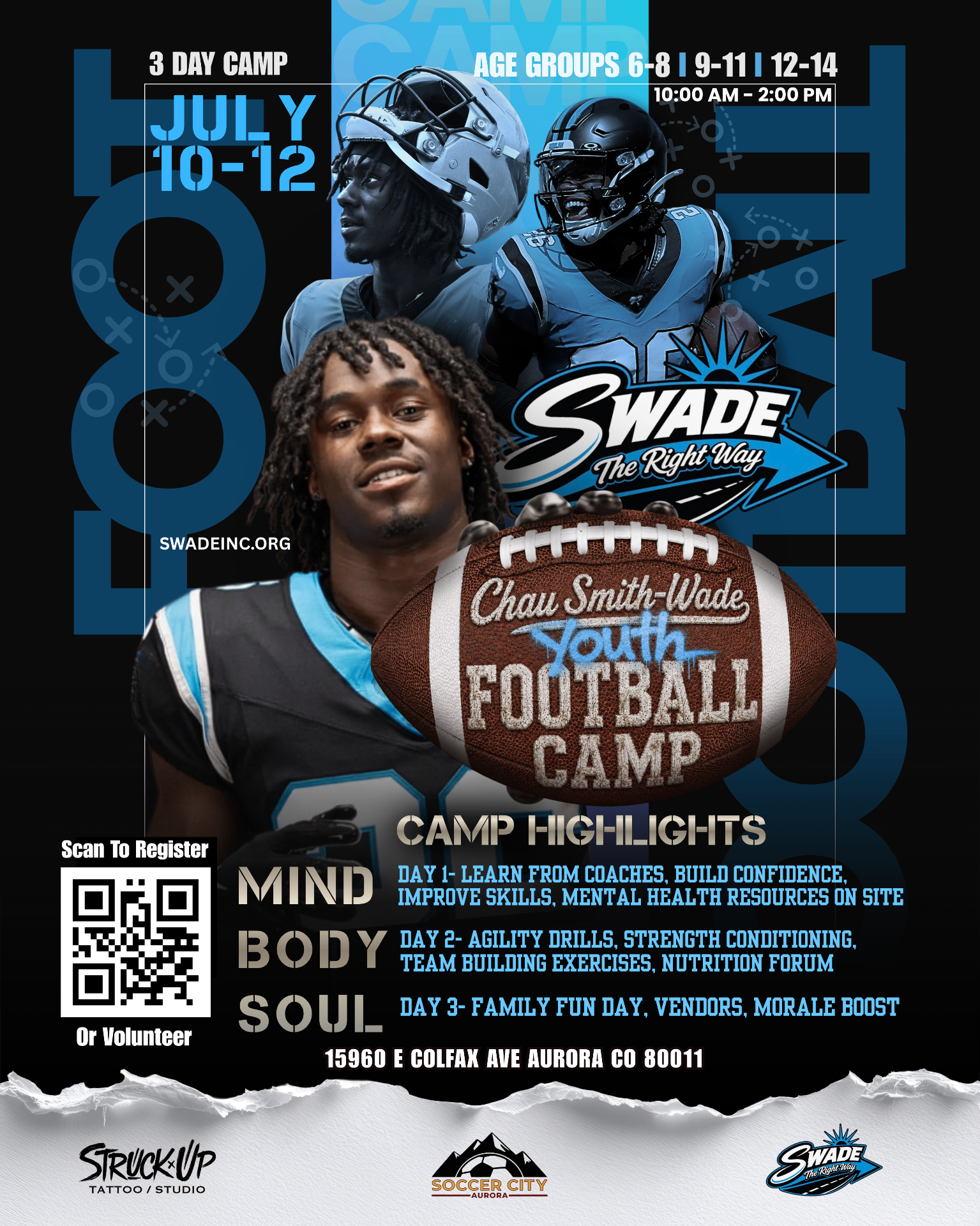 Chau Smith-Wade Youth Football Camp flyer